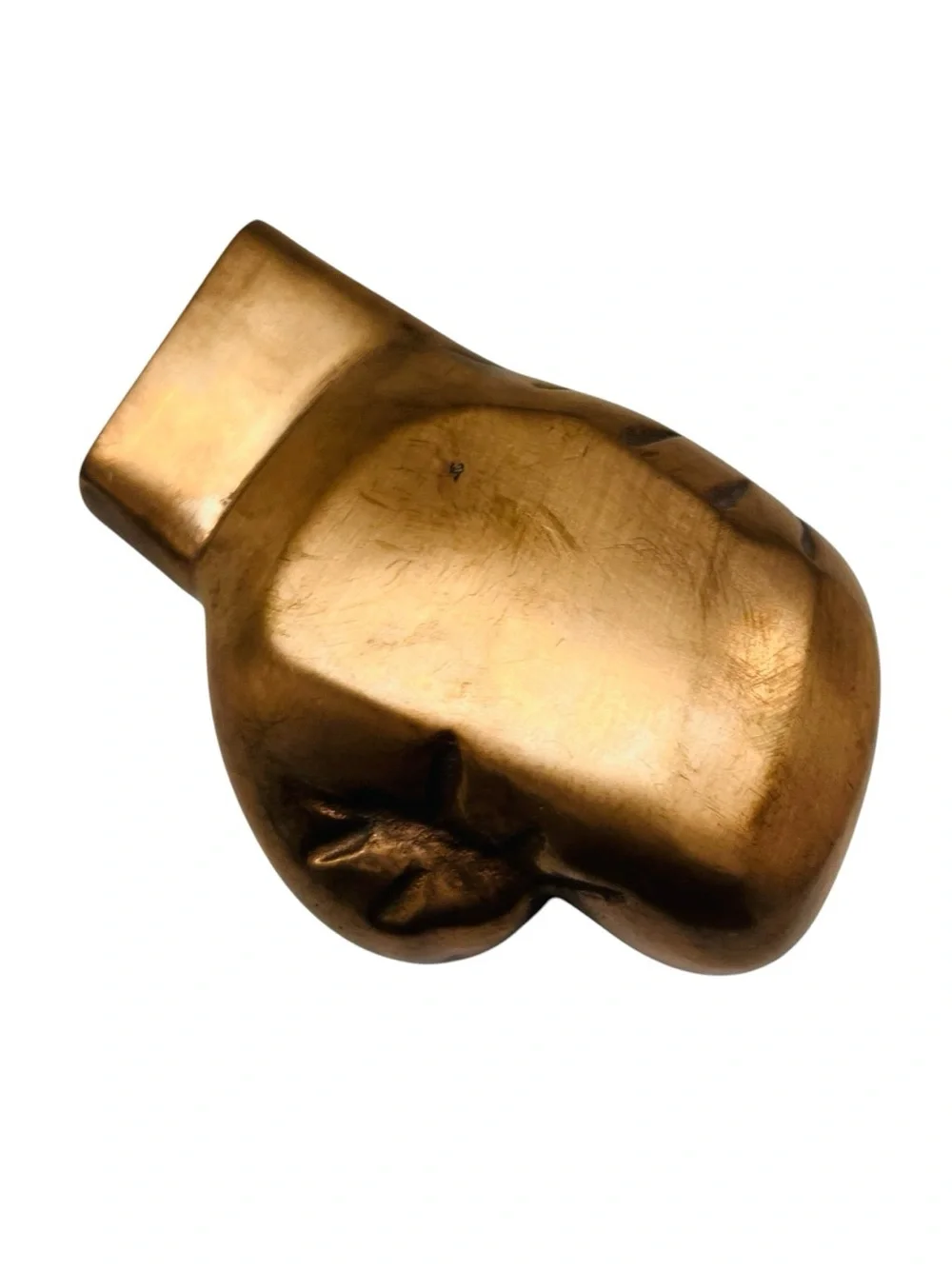 Vintage Bronze Boxing Glove Desk Display Paperweight Office Art
